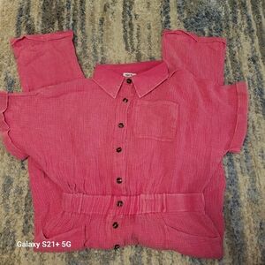 White Birch Pink Jumpsuit Size 1X